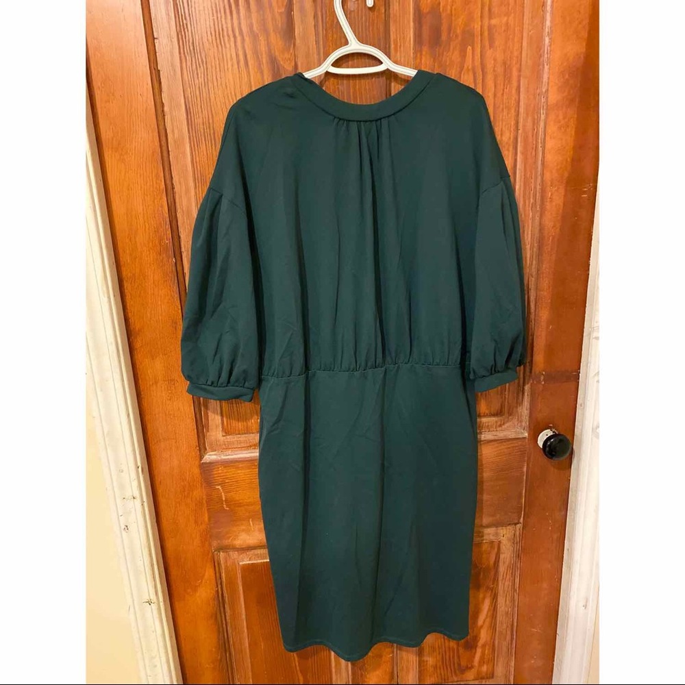 Eloquii Hunter Green Tie Back Dress